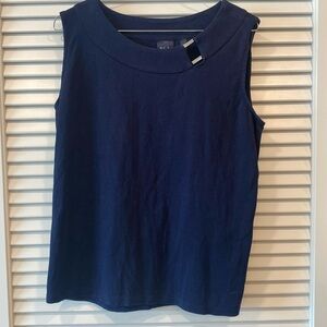Rafaella Navy Cotton Tank Size Large